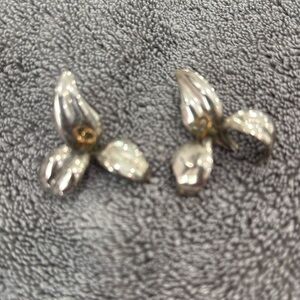 Elegant Silver Floral Stud Earrings